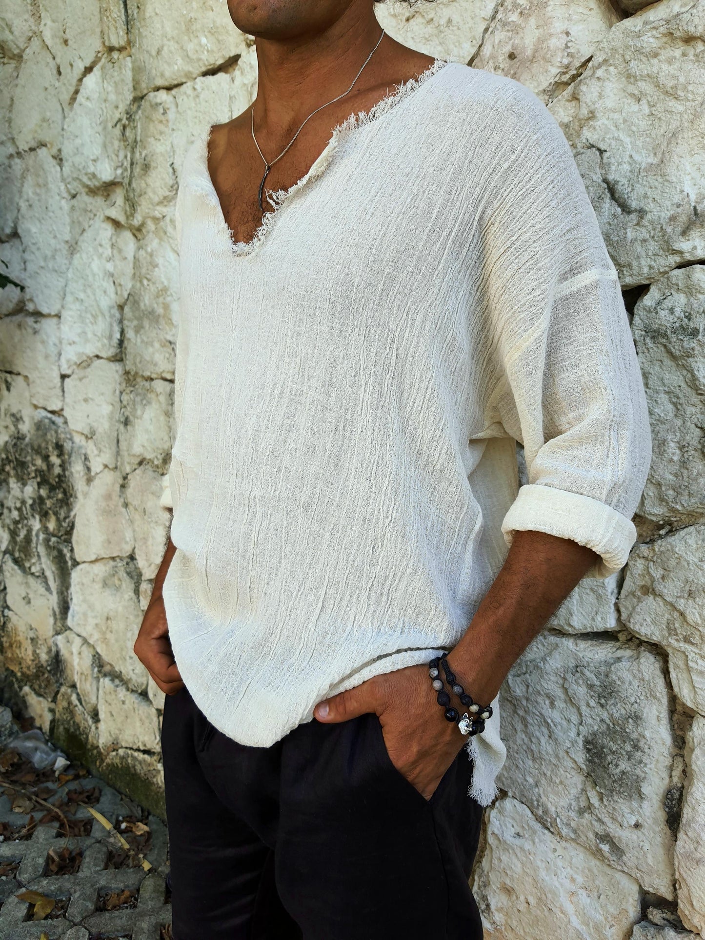 'RAW & REAL' shirt/men’s shirt/relax fit men shirt/cotton men shirt /Bohemian men shirt/Boho chic menshirt